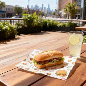 <b>Burger</b> Shop Food Contact Grease Resistant <b>Paper</b> Hamburger Rice Ball Chicken Roll Sandwich Wax <b>Paper</b> - Product Image 4