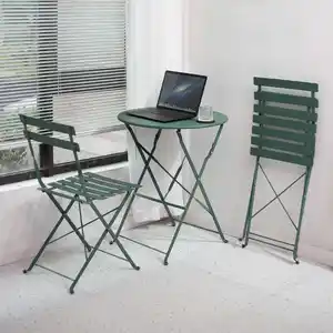 Nordic Outdoor Furniture Outside Folding Coffee Table Set Portable garden Metal table Hot Sell Dining Table and Chair