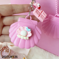 Boîtier cosmétique rose en forme de coquille 2-3g, pendentif, emballage maquillage, palette fard à paupières/enlumineur, boîte en plastique ABS