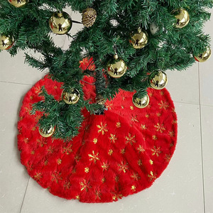 Accessori <span class=keywords><strong>per</strong></span> decorazioni albero di Natale: Decorazione <span class=keywords><strong>per</strong></span> albero in oro con fiocchi di neve, con pelliccia e pile, stile natalizio rosso in pelliccia, disponibile in magazzino - Product Image 3