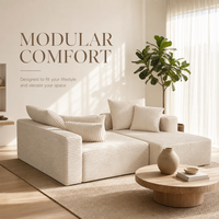 Canapés modulaires sectionnels, grand canapé, mobilier de salon, ensemble de canapés en tissu velours, canapé compressé, compression sous vide de 6 mois