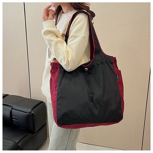 Bolsa de compras plegable de estilo coreano, bolsa de nailon de gran capacidad con cordón, para viajes de ocio, con bolsillo para teléfono - Product Image 2