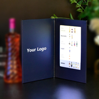 Folder Menu Hotel Cafe Restoran Wine dengan Cetak Logo, Buku Menu Digital LED A4 Double Pane