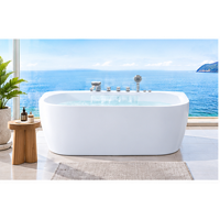Baignoire autoportante de luxe en surface solide, baignoire moderne pour salle de bain résidentielle