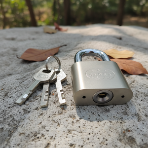 Candado de Hierro de Alta Seguridad con Llave de Llanta, Cilindro de Zinc Niquelado de 70mm, Acabado Mate de Bajo Brillo - Product Image 6