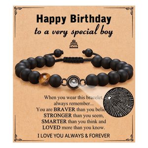 Braccialetto Feng Shui con Perline di Pietre Preziose Naturali, Ciondolo d'Amore in Cristallo, Fascia Elastica con Perline e Carta - Product Image 2