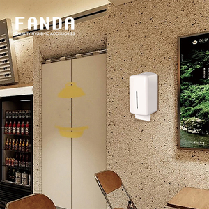 Porte-mouchoir mural FANDA à traction centrale, conception à double rouleau en plastique, fabriqué à Taiwan - Product Image 2