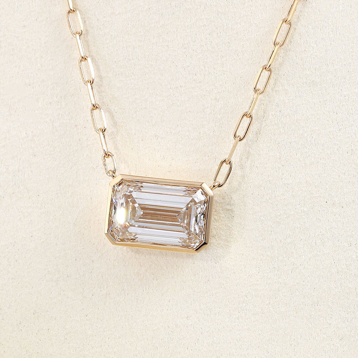 14k gold lab diamond necklace