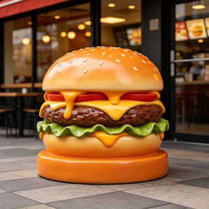 Sculpture géante réaliste <span class=keywords><strong>de</strong></span> hamburger en fibre <span class=keywords><strong>de</strong></span> verre F192, statue alimentaire pour centre commercial, devanture <span class=keywords><strong>de</strong></span> magasin, place publique, extérieur, cadre en acier étanche, personnalisable - Product Image 1