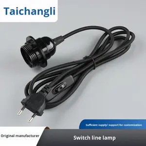 Lámpara de araña E27 para el hogar, interruptor de <span class=keywords><strong>cable</strong></span> de alimentación, 1,8 m, interruptor de luz estándar de la UE, <span class=keywords><strong>Cable</strong></span> para lámpara de escritorio, <span class=keywords><strong>enchufe</strong></span>, Base de tornillo de plástico - Product Image 6