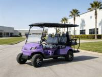 Carrito de Golf de 4 Ruedas a Gasolina, 6 Plazas con Techo y Parabrisas, Buggy Todoterreno para Complejos Turísticos, Campos de Golf y Comunidades
