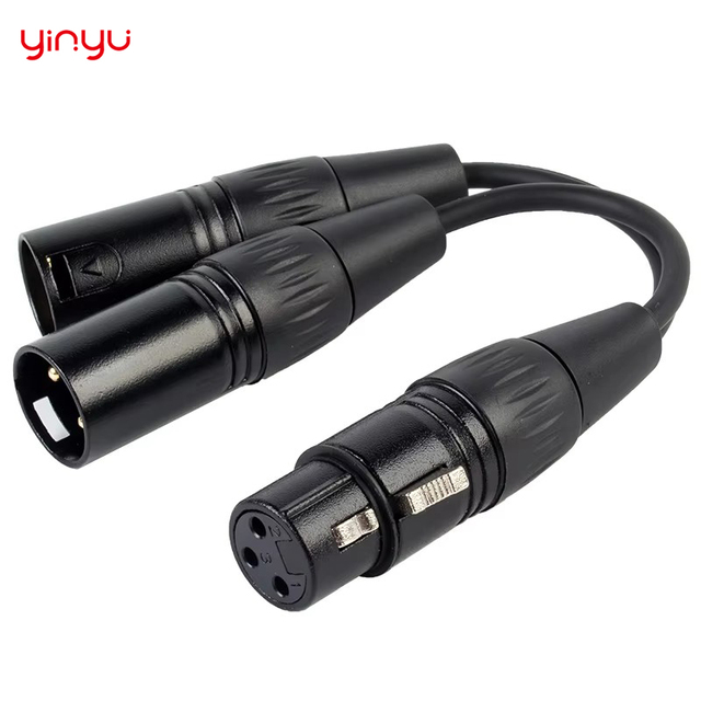 Yinyu YC024 Professional XLR Splitter Cable, Female XLR to 2 Male XLR Y Cable for Studio Recording and Live Sound