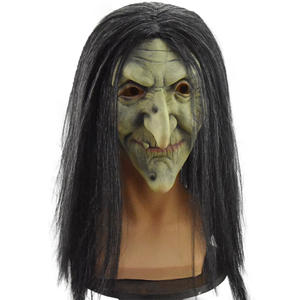 Méchant classique vieille sorcière fantôme fantôme Festival délicat masque Halloween fête habiller <span class=keywords><strong>brune</strong></span> sorcière Latex couvre-chef - Product Image 1