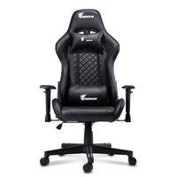 Fauteuil de jeu confortable et intelligent avec fonction de relaxation, en cuir synthétique, pivotant à 360°, hauteur réglable, noir