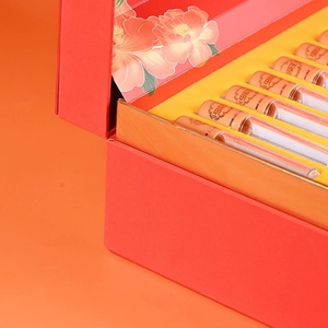 Wholesale Custom Flip Top Handled Empty Cordyceps Gift <b>Box</b> <b>for</b> Chinese New Year <b>Present</b> Packaging - Product Image 1