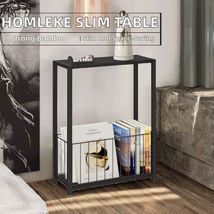 Mesa Consola Estrecha de Bambú Rústico Homleke, Revistero Delgado que Ahorra Espacio para Espacios Pequeños, Sala de Estar, Dormitorio, Oficina, 7.1 Pulgadas - Product Image 2