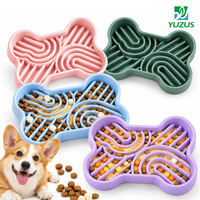 Gamelle anti-étouffement en silicone de qualité alimentaire pour chat et chien, avec ventouse et base ronde, pour une alimentation lente