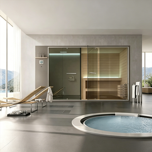 Sauna extérieur carré de grande taille pour usage commercial, capacité de 10 personnes, cabane préfabriquée pour une installation rapide dans les centres de <span class=keywords><strong>spa</strong></span> - Product Image 4