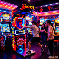 Machine d'arcade de boxe Dreamland à structure métallique durable, avec logo personnalisé, affichage numérique du score et jeu de test de puissance de frappe
