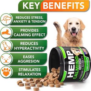 Suplemento Calmante para Mascotas OEM/ODM para <span class=keywords><strong>Perros</strong></span> y Gatos, Glucosamina y Vitaminas para el Apoyo Inmunológico, Alivia la Ansiedad, Tabletas Masticables Relajantes - Product Image 3