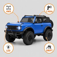 Voiture RC tout-terrain 4x4 de qualité hobby, SUV télécommandé 2,4 GHz, bleu, Rock Crawler, ABS+Métal, LED, 1:10, pour drift et escalade, cadeau