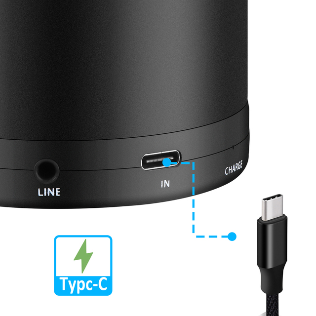 Portable TWS for Bluetooth Wireless Speaker with Type-C Charging Port AUX FM TF Slot Compatibility for Mobile Phones & Computers