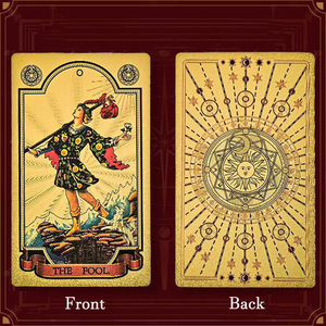 Tarjetas de <span class=keywords><strong>Tarot</strong></span> al por Mayor, PVC con Lámina Dorada, Resistentes al Agua, Ecológicas, Modelo Sun, con Manual de Usuario, en Caja de Plástico Resistente - Product Image 1