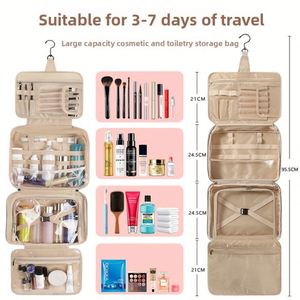 Bolsa de Cosméticos Colgante con Separación para Seco y Húmedo, Impermeable, Portátil, para Viajes - Product Image 3
