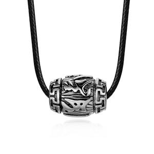 Rétro Quatre Dieu Bête Titane Acier Pendentif Vent Chinois Six Mots <span class=keywords><strong>de</strong></span> <span class=keywords><strong>Vérité</strong></span> Perle Collier Hommes Bijoux - Product Image 1