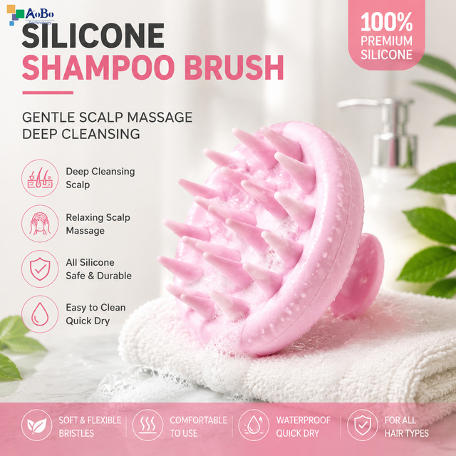 Soft Silicone Gentle Scalp Massage Deep Cleansing Hair Care Tool Shampoo Brush