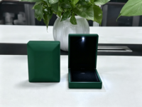 Boîte à pendentif LED vert foncé en gros, boîte à bijoux LED vert foncé, collier LED personnalisable avec logo