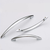 Poignées de meuble coniques en zinc massif, finition noir mat et chrome poli, poignées de tiroir incurvées, quincaillerie moderne pour cuisine et armoire