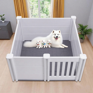 Ayuda para caminar para perros, cama de jardín con aumento de altura para interiores y exteriores con caja de vinilo, cercado funcional, enrejado y puertas - Product Image 1