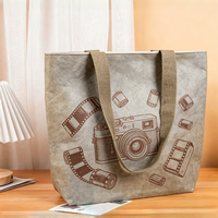 Sac fourre-tout en papier Tyvek rayé écologique et recyclable, sac à main réutilisable Dupont avec poignée cousue pour cadeaux d'entreprise
