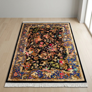 Alfombra Persa de Seda Pura Premium, Hecha a Mano, Diseño Moderno Personalizado, Anudada a Mano, Lavable, Antideslizante, Alfombra de Lujo para Comedor - Product Image 3
