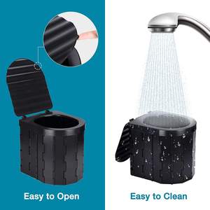 Mini pot d'urgence de toilette de camp de caravane extérieure avec couvercle pliable amovible Design moderne pour les voyages des personnes âgées - Product Image 6