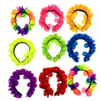 Serre-têtes Hawaïens à Fleurs, Coiffes Arc-en-ciel, Décorations pour Fêtes Tropicales, Plage et Carnaval
