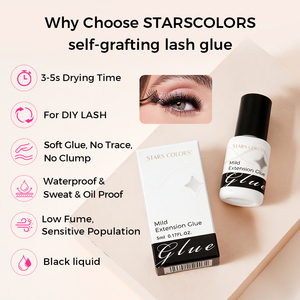 Pegamento para Pestañas Starscolors, Adhesivo para Extensión de Pestañas en Racimo, Resistente al Agua, para Aplicación DIY, 5ml - Product Image 2