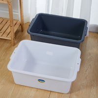Caja de Transporte de Plástico PP, Contenedor Gris/Negro Ecológico para Restaurante y Hotel, Caja de Almacenamiento Multiusos para Cocina