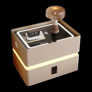 Comodino Intelligente Semplice e Moderno, Lussuoso Comodino Smart per Camera da Letto, Mobile in Legno Massello con Serratura - Product Image 6