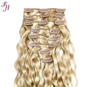 ผมต่อแบบคลิปอิน FH Double Drawn แท้จากอินเดีย 100% ผมมนุษย์  แบบลอนลึก - Product Image 4
