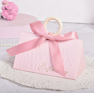 DAMAI Wholesale Triangular Handheld Foldable Wedding <b>Candy</b> <b>Box</b> for Engagement Ceremonies Bridal Favors Paper <b>Box</b> - Product Image 4