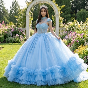 Robes de Quinceañera bleu ciel Lsmu165, Vestidos de 15 Quinceañeras, Xv Anos, Debutantes pour 15 ans, Jancember - Product Image 1