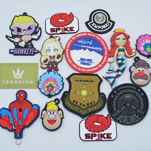 Custom Logo 3D Soft Heat Press <strong>Transparent</strong> Silicone PVC Rubber Patches <strong>Label</strong> With Velcro Backing Flower Canvas for Clothing - Product Image 5