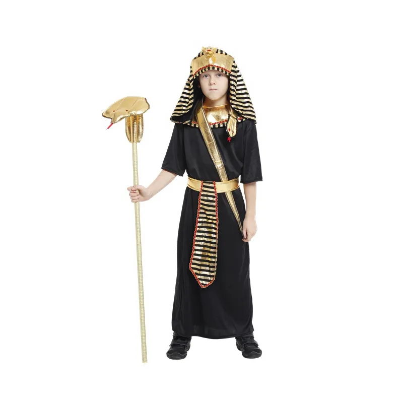 Carnevale Classica Bambini Faraone Egiziano Costume di Halloween Party Deluxe Ramses Re D'egitto Ragazzi Costume