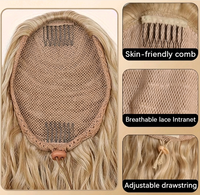 Queue de cheval courte bouclée pré-collée avec cordon de serrage, 36 pouces, aspect naturel et volumineux, en fibre ignifuge, facile à appliquer, usage quotidien
