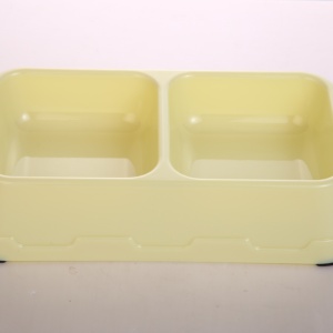 Wholesale 2 In 1 Rectangle Square Pet Double Bowl Non Slip Plastic <b>Cat</b> Dog <b>Feeder</b> Bowl Dual Compartment Pet Food Water Bowl - Product Image 5