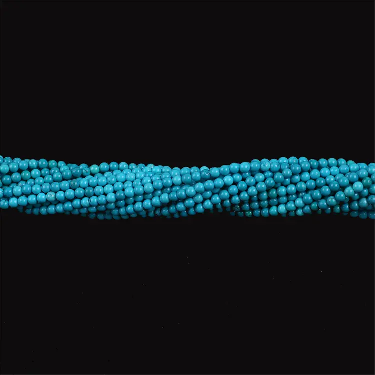 3mm 4mm Natural Blue Green Turquoise Stone Beads Round Beads Gemstone Beads