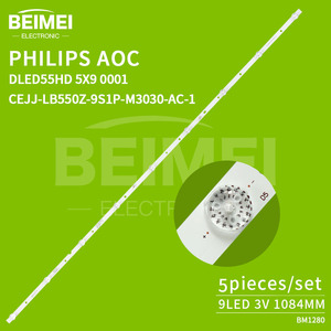 Tira de LED para Retroiluminación de TV LED CEJJ-LB550Z-9S1P-M3030-AC-1 para <span class=keywords><strong>Philips</strong></span> 55PUF7065/T3 55PUF7294/T3 AOC55I3 DLED55HD 5X9 0001 - Product Image 2