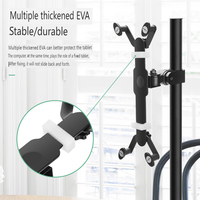 Support de bureau universel en aluminium noir, anti-corrosion, étanche, réglable de 7 à 12 pouces, avec pince rotative à 360 degrés pour tablette